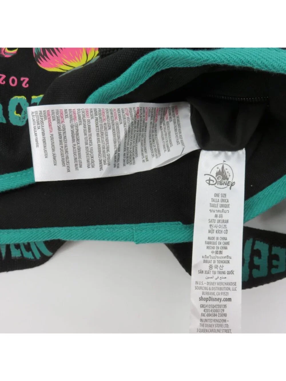 Disney Parks 2023 Halloween Glow In The Dark Mickey Mouse Tote Bag Black Teal
